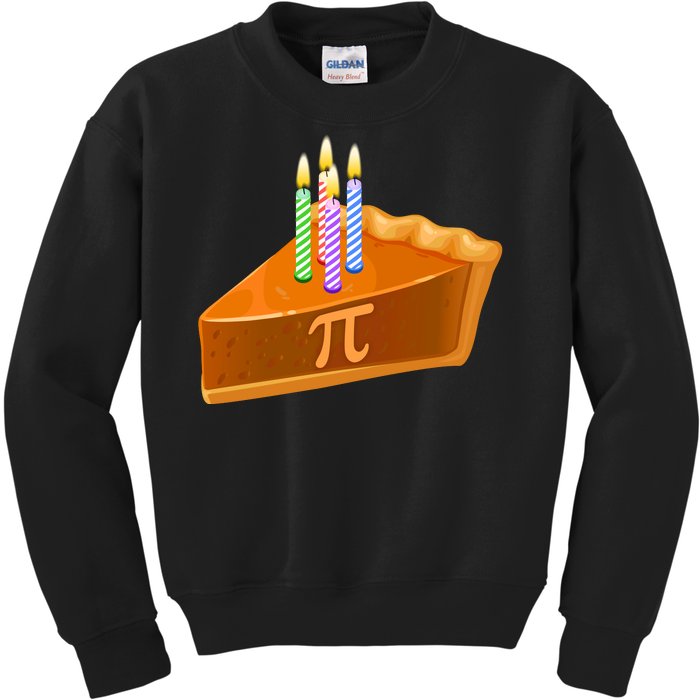 3.14 Happy Pi Day March 14 Birthday Slice Of Pie Kids Sweatshirt