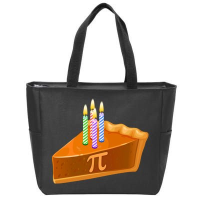 3.14 Happy Pi Day March 14 Birthday Slice Of Pie Zip Tote Bag