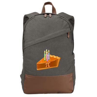 3.14 Happy Pi Day March 14 Birthday Slice Of Pie Cotton Canvas Backpack