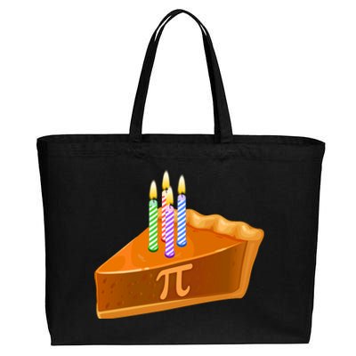 3.14 Happy Pi Day March 14 Birthday Slice Of Pie Cotton Canvas Jumbo Tote