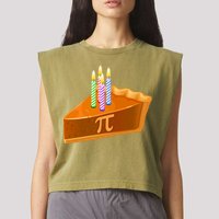 3.14 Happy Pi Day March 14 Birthday Slice Of Pie Garment-Dyed Women's Muscle Tee