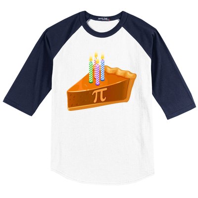 3.14 Happy Pi Day March 14 Birthday Slice Of Pie Baseball Sleeve Shirt