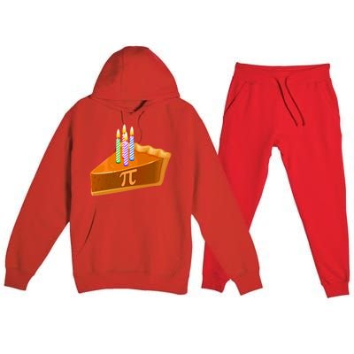 3.14 Happy Pi Day March 14 Birthday Slice Of Pie Premium Hooded Sweatsuit Set