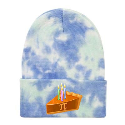 3.14 Happy Pi Day March 14 Birthday Slice Of Pie Tie Dye 12in Knit Beanie