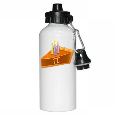 3.14 Happy Pi Day March 14 Birthday Slice Of Pie Aluminum Water Bottle 