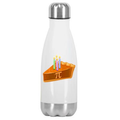 3.14 Happy Pi Day March 14 Birthday Slice Of Pie Stainless Steel Insulated Water Bottle