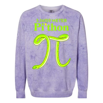 3.14 Meter Pi'thon Python Snake Pi Day March 14 Colorblast Crewneck Sweatshirt