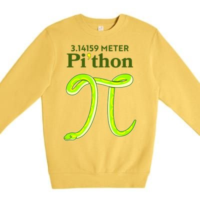 3.14 Meter Pi'thon Python Snake Pi Day March 14 Premium Crewneck Sweatshirt