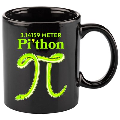 3.14 Meter Pi'thon Python Snake Pi Day March 14 11oz C Handle Ceramic Mug