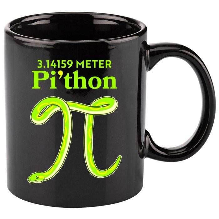 3.14 Meter Pi'thon Python Snake Pi Day March 14 11oz C Handle Ceramic Mug