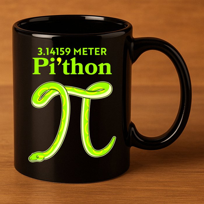 3.14 Meter Pi'thon Python Snake Pi Day March 14 11oz C Handle Ceramic Mug