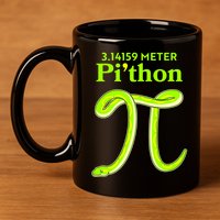 3.14 Meter Pi'thon Python Snake Pi Day March 14 11oz C Handle Ceramic Mug