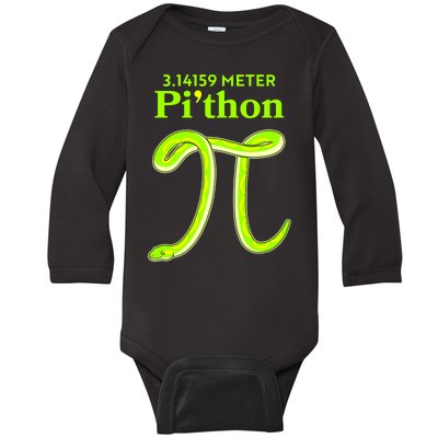 3.14 Meter Pi'thon Python Snake Pi Day March 14 Baby Long Sleeve Bodysuit