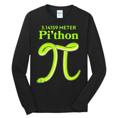 3.14 Meter Pi'thon Python Snake Pi Day March 14 Tall Long Sleeve T-Shirt