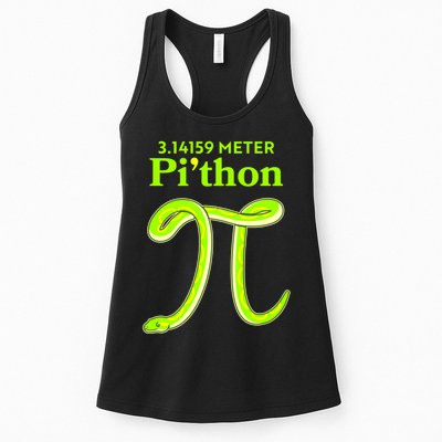 3.14 Meter Pi'thon Python Snake Pi Day March 14 Women's Racerback Tank