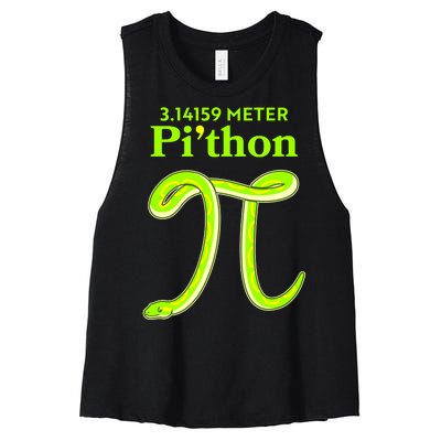 3.14 Meter Pi'thon Python Snake Pi Day March 14 Women's Racerback Cropped Tank