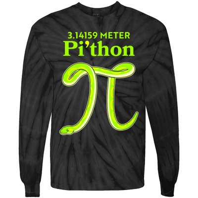 3.14 Meter Pi'thon Python Snake Pi Day March 14 Tie-Dye Long Sleeve Shirt