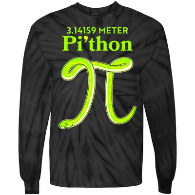 3.14 Meter Pi'thon Python Snake Pi Day March 14 Tie-Dye Long Sleeve Shirt