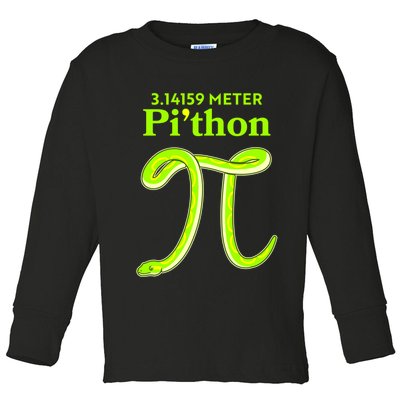 3.14 Meter Pi'thon Python Snake Pi Day March 14 Toddler Long Sleeve Shirt