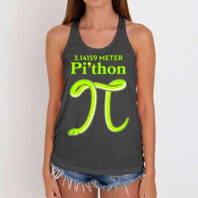 3.14 Meter Pi'thon Python Snake Pi Day March 14 Women's Knotted Racerback Tank