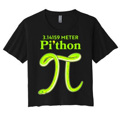 3.14 Meter Pi'thon Python Snake Pi Day March 14 Women's Crop Top Tee