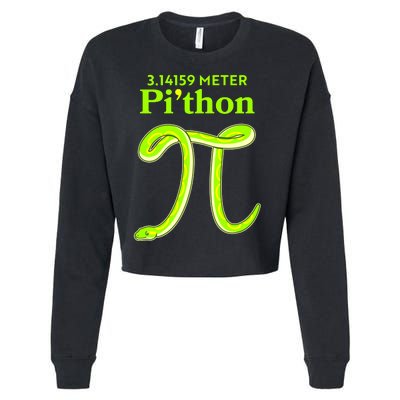 3.14 Meter Pi'thon Python Snake Pi Day March 14 Cropped Pullover Crew