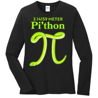 3.14 Meter Pi'thon Python Snake Pi Day March 14 Ladies Long Sleeve Shirt