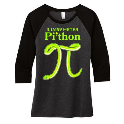 3.14 Meter Pi'thon Python Snake Pi Day March 14 Women's Tri-Blend 3/4-Sleeve Raglan Shirt