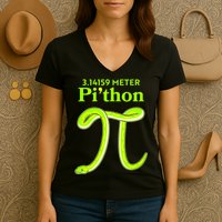 3.14 Meter Pi'thon Python Snake Pi Day March 14 Women's V-Neck T-Shirt