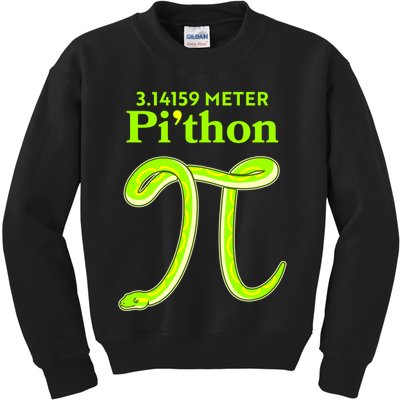 3.14 Meter Pi'thon Python Snake Pi Day March 14 Kids Sweatshirt