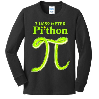 3.14 Meter Pi'thon Python Snake Pi Day March 14 Kids Long Sleeve Shirt