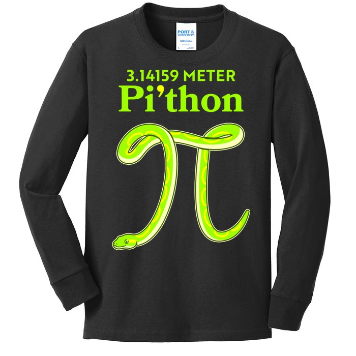 3.14 Meter Pi'thon Python Snake Pi Day March 14 Kids Long Sleeve Shirt