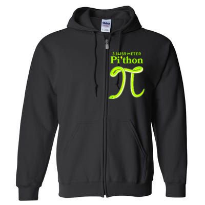 3.14 Meter Pi'thon Python Snake Pi Day March 14 Full Zip Hoodie