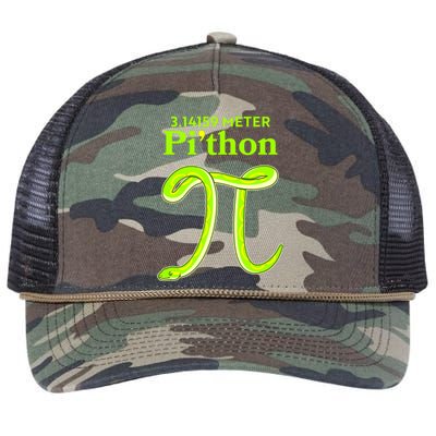 3.14 Meter Pi'thon Python Snake Pi Day March 14 Retro Rope Trucker Hat Cap