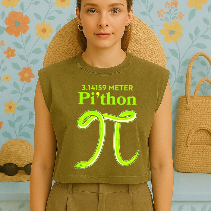 3.14 Meter Pi'thon Python Snake Pi Day March 14 Garment-Dyed Women's Muscle Tee