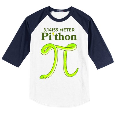 3.14 Meter Pi'thon Python Snake Pi Day March 14 Baseball Sleeve Shirt