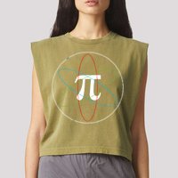 3.14 National Pi Day Numbers Science Symbol Garment-Dyed Women's Muscle Tee