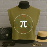 3.14 National Pi Day Numbers Science Symbol Garment-Dyed Women's Muscle Tee