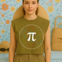3.14 National Pi Day Numbers Science Symbol Garment-Dyed Women's Muscle Tee