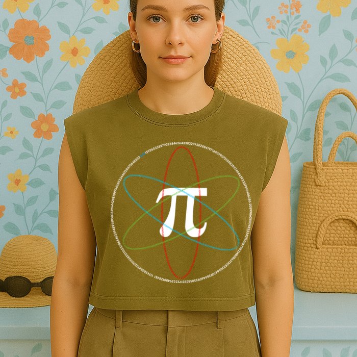 3.14 National Pi Day Numbers Science Symbol Garment-Dyed Women's Muscle Tee