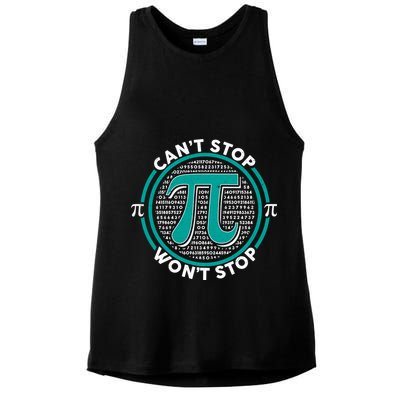 3.14 Pi Day Can't Stop Pi Won't Stop Ladies PosiCharge Tri-Blend Wicking Tank