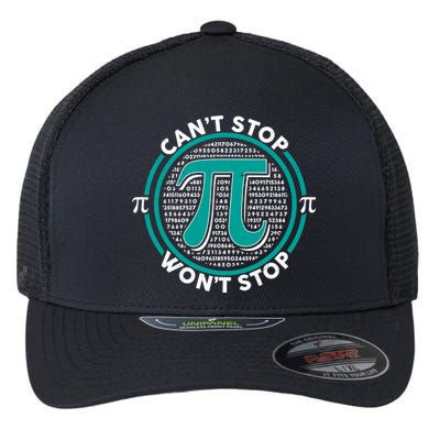 3.14 Pi Day Can't Stop Pi Won't Stop Flexfit Unipanel Trucker Cap