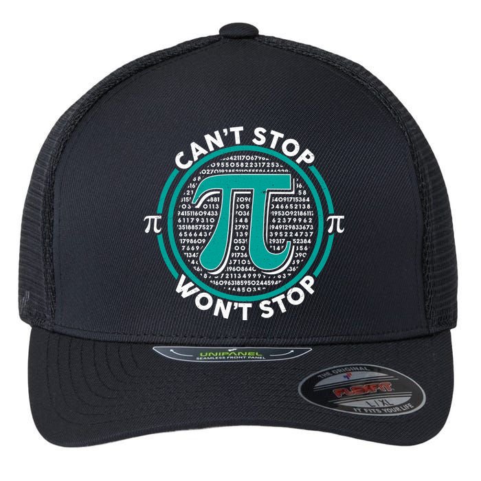 3.14 Pi Day Can't Stop Pi Won't Stop Flexfit Unipanel Trucker Cap