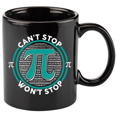 3.14 Pi Day Can't Stop Pi Won't Stop 11oz C Handle Ceramic Mug