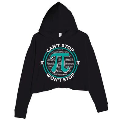 3.14 Pi Day Can't Stop Pi Won't Stop Crop Fleece Hoodie