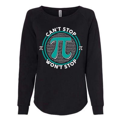 3.14 Pi Day Can't Stop Pi Won't Stop Womens California Wash Sweatshirt