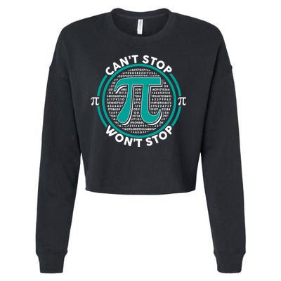 3.14 Pi Day Can't Stop Pi Won't Stop Cropped Pullover Crew