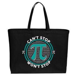 3.14 Pi Day Can't Stop Pi Won't Stop Cotton Canvas Jumbo Tote