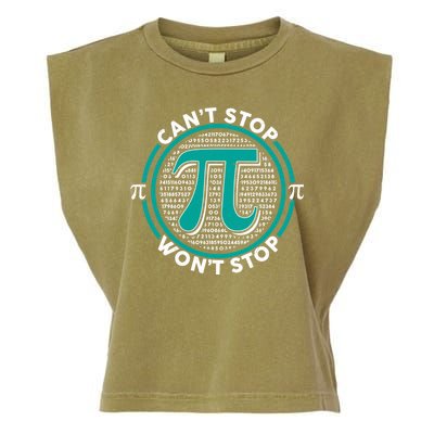 3.14 Pi Day Can't Stop Pi Won't Stop Garment-Dyed Women's Muscle Tee