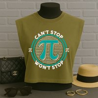 3.14 Pi Day Can't Stop Pi Won't Stop Garment-Dyed Women's Muscle Tee
